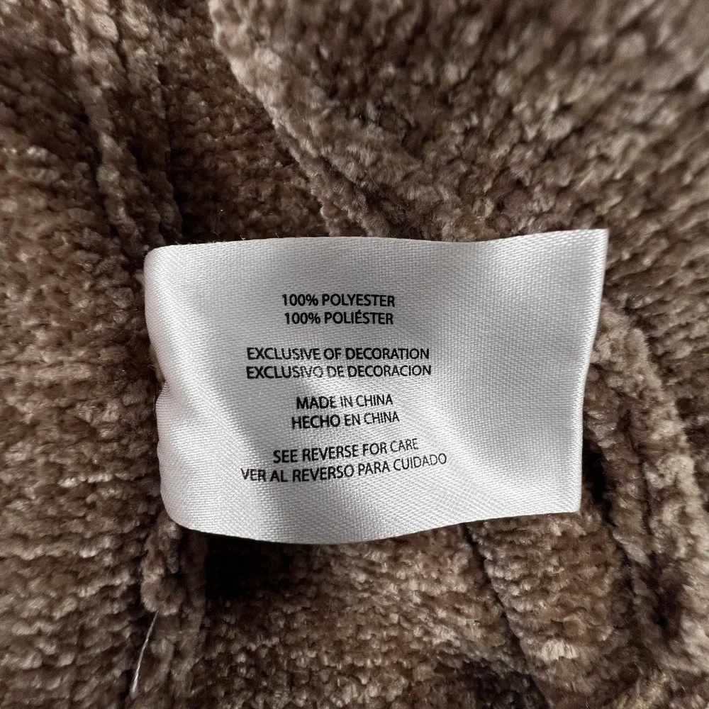 Orvis Brown Chenille Cardigan Sweater Shawl Collar Open Front Pockets Large